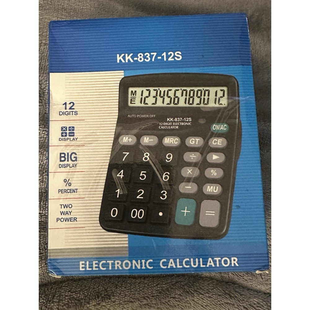 Calculator Standard Function Electronics  KK-837-12S ELECTRONIC 2 way power